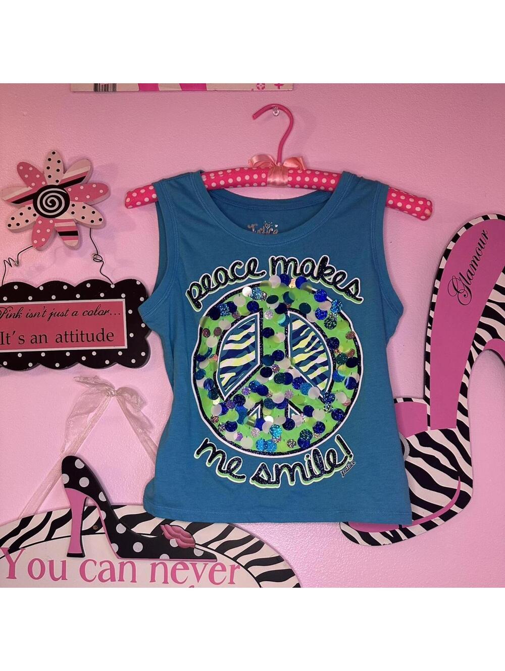 Scenecore y2k justice graphic tank XS/S